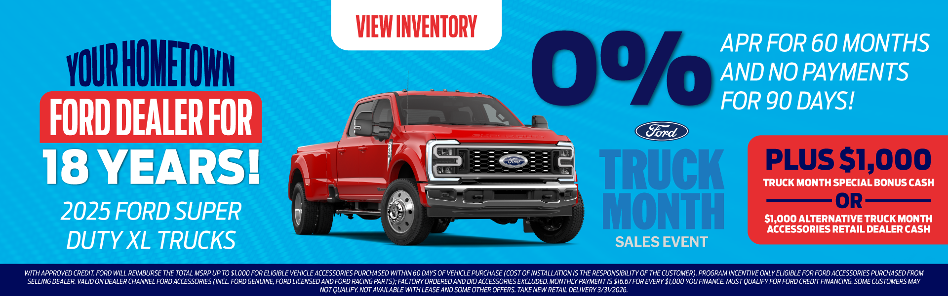 2025 Ford Super Duty XL Trucks 0% APR for 60 months