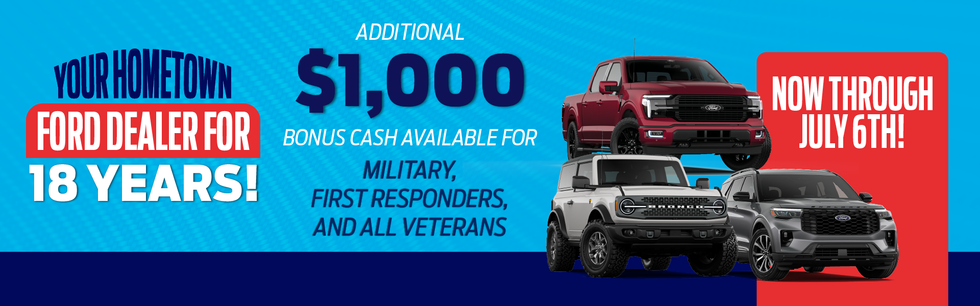 Additional $1,000 Bonus Cash Available for Military, First R