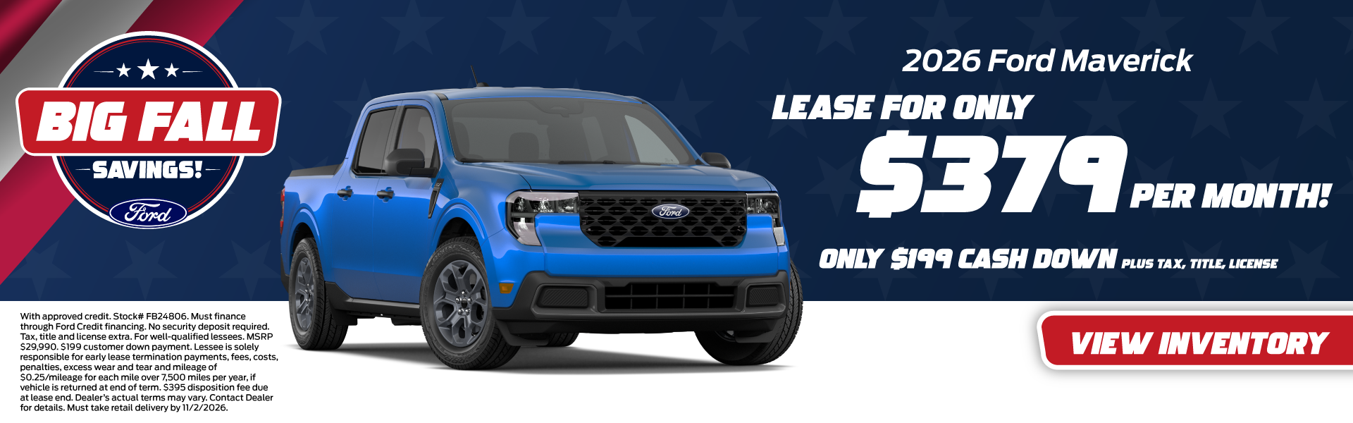2026 Ford Maverick Lease for only $379 per month!
