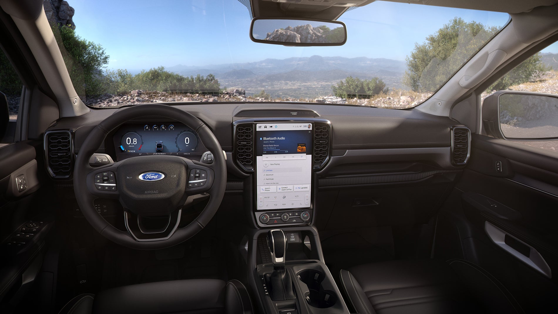 Ford Ranger Lariat interior touchscreen and technology